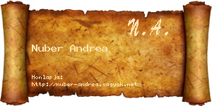 Nuber Andrea névjegykártya